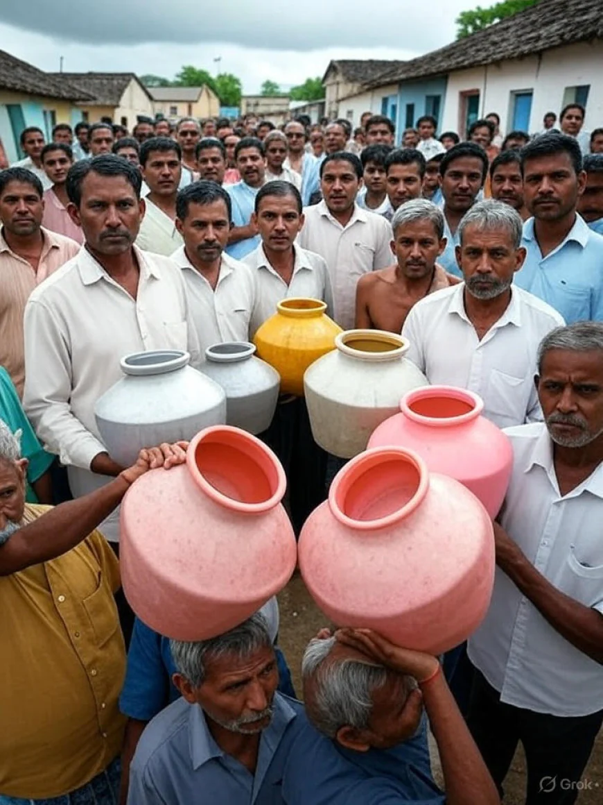 रहीमपूर गावात पाणी टंचाईची गंभीर समस्या: जल जीवन मिशन अंतर्गत पाणीपुरवठा खंडित, ग्रामस्थ संतप्त