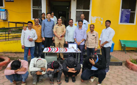 खुलताबाद शहरातील अवैधरित्या शस्त्र साठा जप्त; पाच जणांना अटक