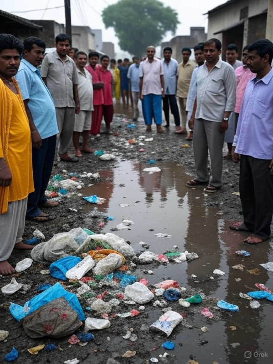 येसगावात साचलेल्या सांडपाण्यामुळे नागरिक हैराण; ग्रामपंचायतीकडे तातडीच्या उपाययोजनेची मागणी