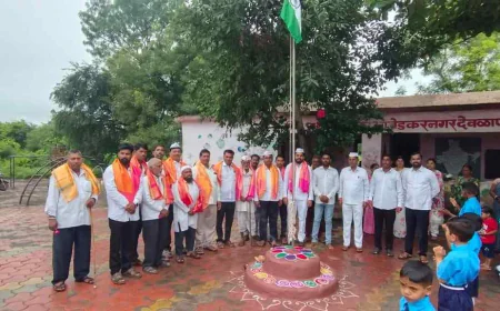 खुलताबाद तालुक्यातील देवळाना बुद्रुक-खुर्द येथे 79व्या स्वातंत्र्यदिनानिमित्त ध्वजारोहणाचा उत्साहपूर्ण सोहळा