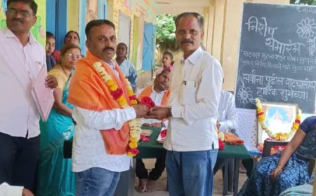जिल्हा परिषद प्राथमिक शाळा येसगाव नं. 1 येथे शिक्षकांच्या बदलीनिमित्त भावपूर्ण निरोप समारंभ