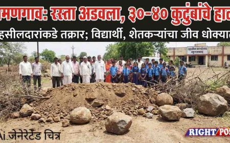  धामणगाव येथे वहिवाटीचा रस्ता अडवल्याची तक्रार; ३०-४० कुटुंबांचे हाल, तहसीलदारांकडे कारवाईची मागणी