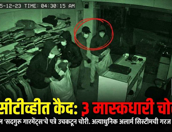वाळूज: दुकानाचे मागील पत्रे उचकटून 'सदगुरू गारमेंट्स'मध्ये धाडसी चोरी; रोकडसह नवीन कपडे लंपास