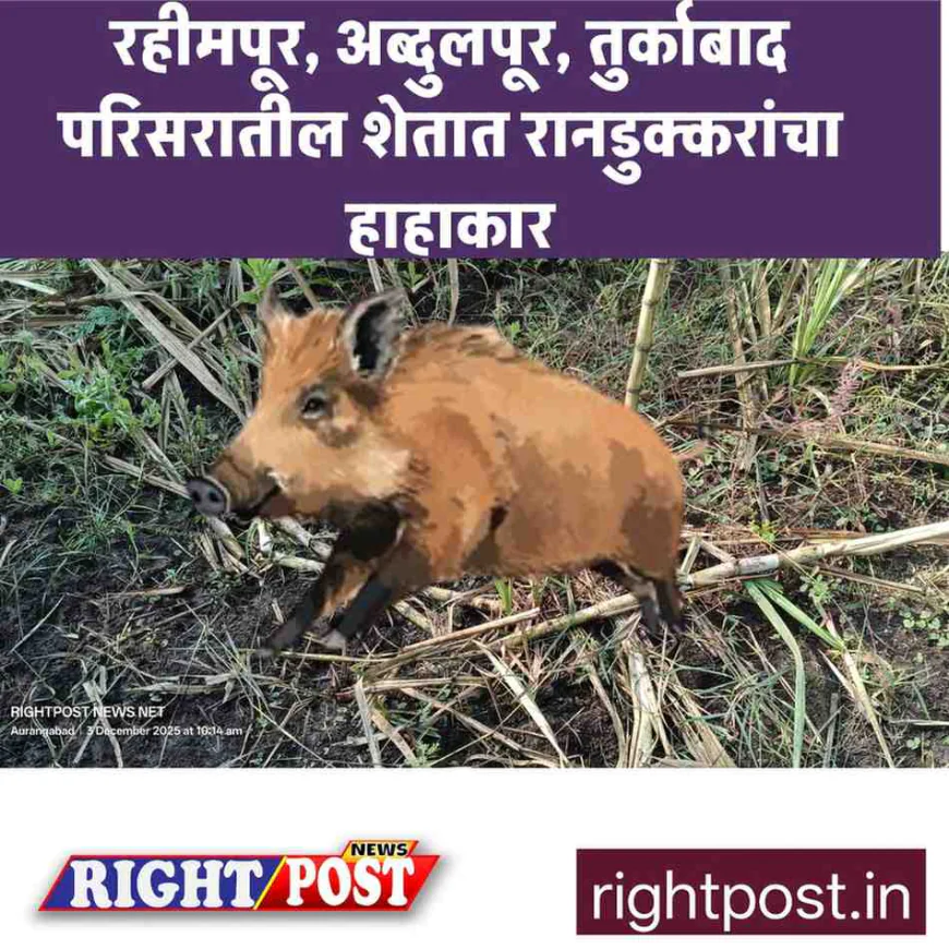 रानडुक्करांचा कहर: गंगापूर तालुक्यातील रहीमपूर-अब्दुलपूर आणि तुर्काबाद सर्कलमध्ये उसासहित इतर पिकाचे मोठे नुकसान