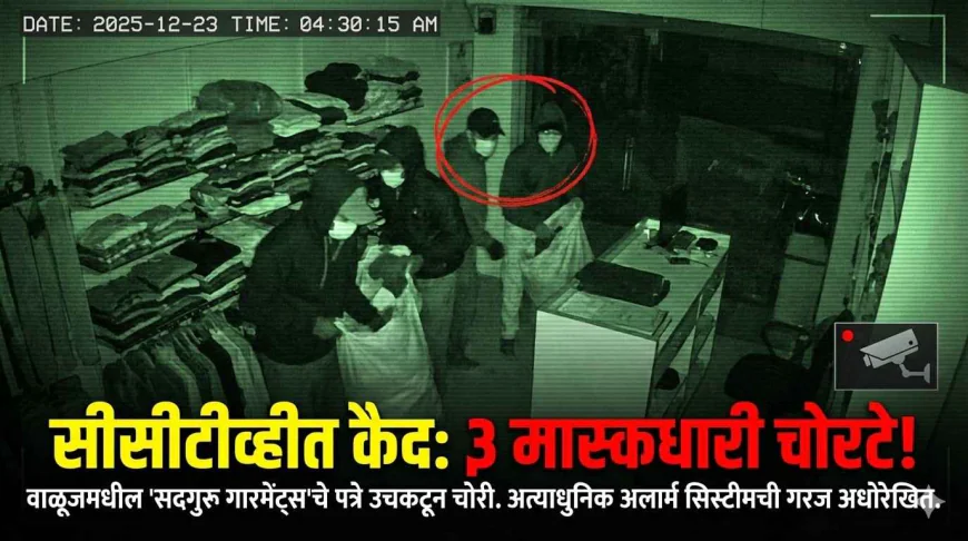वाळूज: दुकानाचे मागील पत्रे उचकटून 'सदगुरू गारमेंट्स'मध्ये धाडसी चोरी; रोकडसह नवीन कपडे लंपास