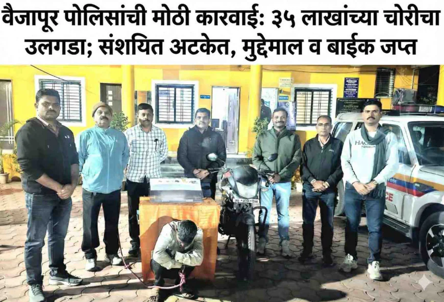 वैजापूर पोलिसांची मोठी कामगिरी : ३५ लाखांच्या घरफोडीप्रकरणी एकाला अटक, चोरीचा मुद्देमाल जप्त