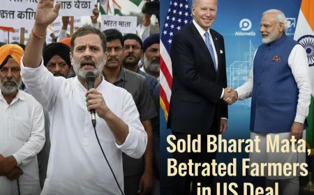 राहुल गांधी ने मोदी सरकार पर लगाया बड़ा आरोप: "किसानों की रोज़ी-रोटी बेच दी, भारत माता को बेच दिया!"